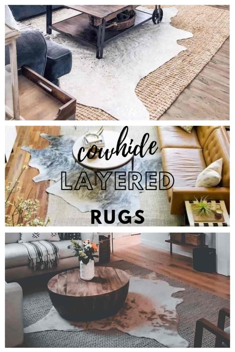 layered cowhide rugs