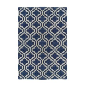 blue quatrefoil rug