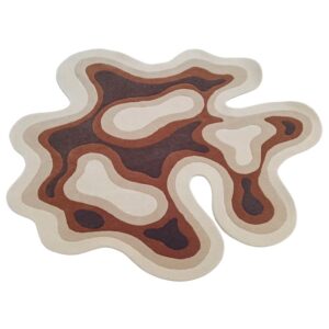 TropiSwirl Earth Edition hand tufted wool rug in beige brown cream firugs