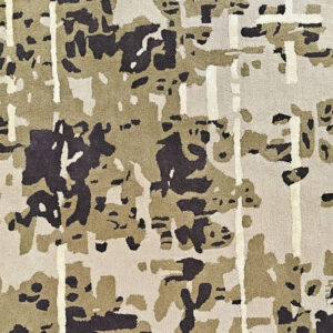 Close-up of the Cipher rug by FiRugs showing its dense hand-tufted New Zealand wool pile, layered abstract pattern, premium craftsmanship, and herbal wash finish.